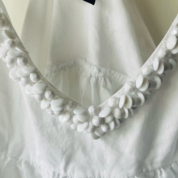 Moda International White Flowy Tank with Beaded Straps - Picture 8 of 8